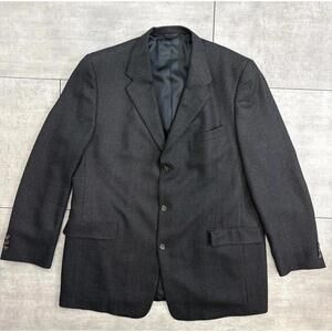 Hart Schaffner & Marx Wool Blazer Sports Coat Blue USA 46L